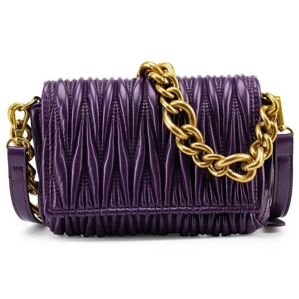 NWT Montana West Purple leather shoulder bag with gold chain strap